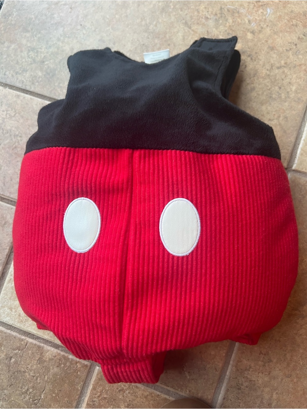 Disney Red and Black Mickey-Style Baby Costume Romper